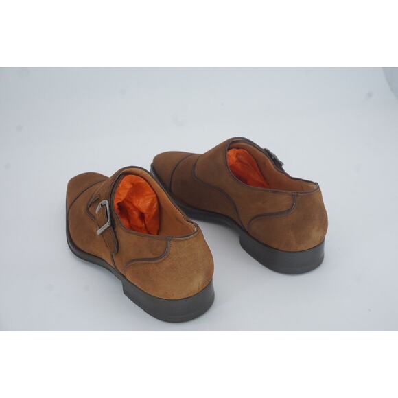 Magnanni Brown Suede Monk Strap Slip On Loafers Size 8  display picture 3